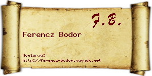 Ferencz Bodor névjegykártya